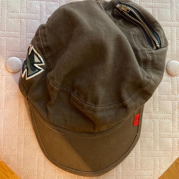 80’s Breton military style brown cotton hat - Picture 1 of 10